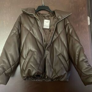 Vegan leather Abercrombie & Fitch Puffer Jacket